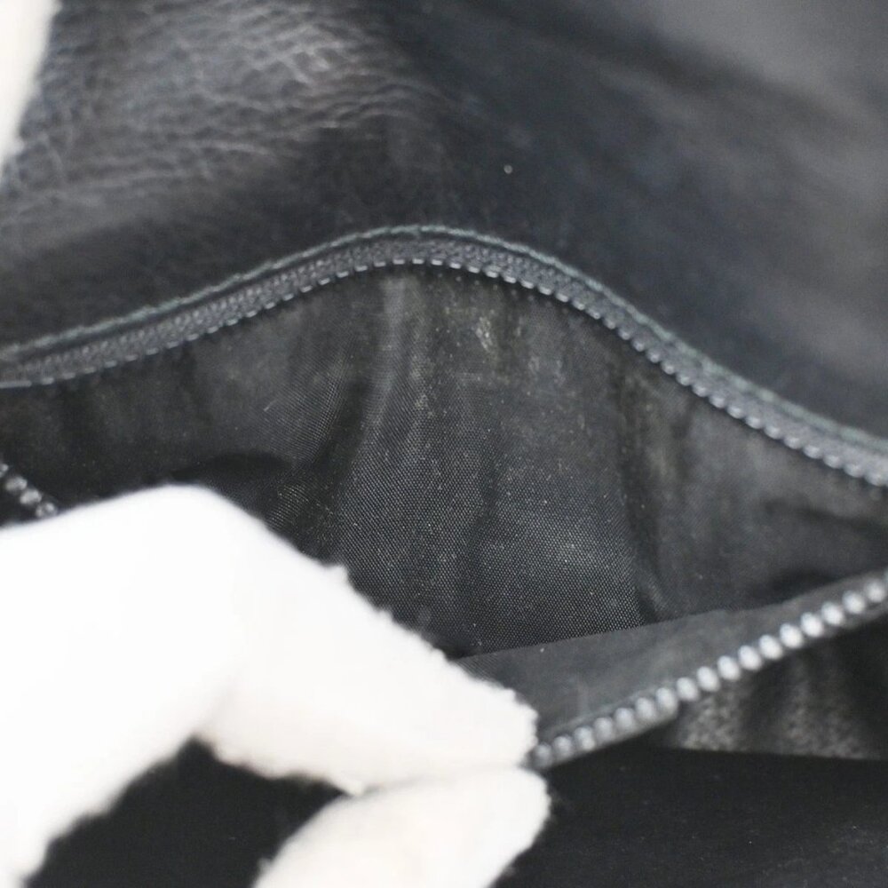 CELINE Ring Logo Shoulder Bag Leather Black Italy GHW 67CA399 - Picture 12 of 15